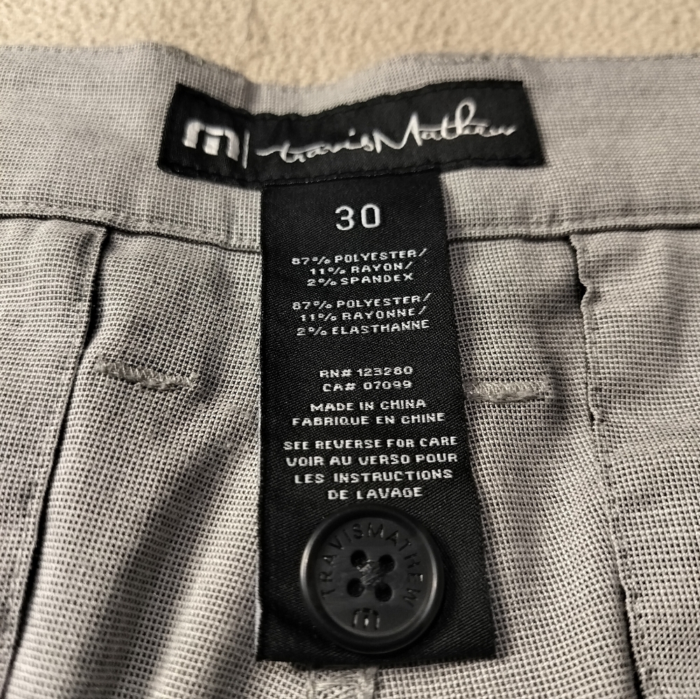 Travis Mathew Men's Golf Straight Leg Gray Pants Sz 30, (Measures 32×32). - Picture 7 of 11